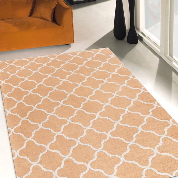 Vysoce odolný kuchyňský koberec Webtappeti Trellis Apricot, 60 x 150 cm