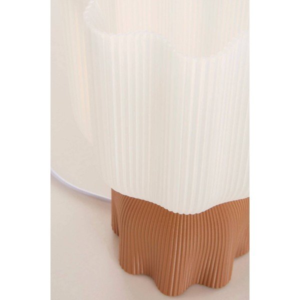 Bílá/hnědá plastová stolní lampa (výška 27 cm) Camier – Jotex-image-4