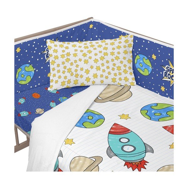Bavlněná výstelka do postýlky Mr. Fox Space Rocket, 210 x 40 cm-image-3