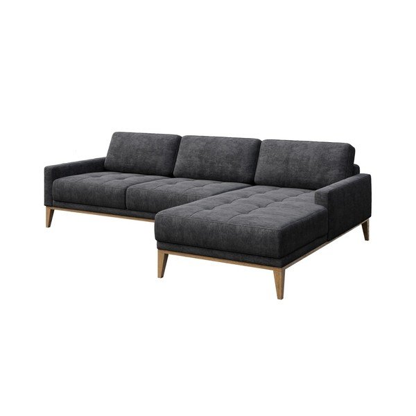 Tmavě šedá rohová pohovka MESONICA Musso Tufted, pravý roh-image-2