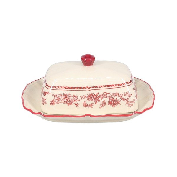Vínová/slonovinová porcelánová máslenka Cyril – S|P Collection