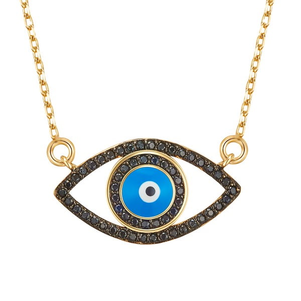 Dámský náhrdelník zlaté barvy s motivem oka Tassioni-image-1