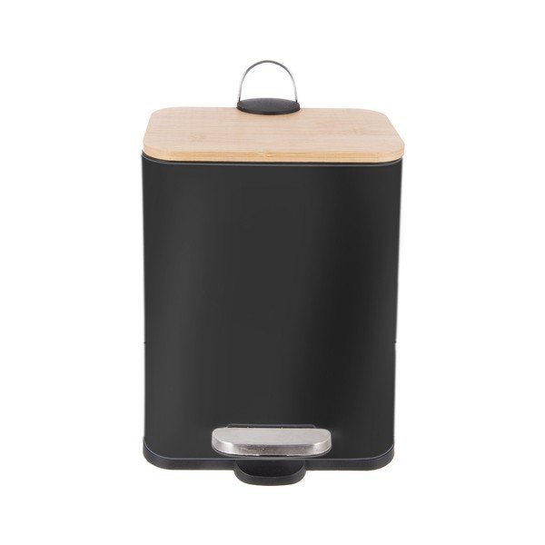 Černý nášlapný odpadkový koš z nerezové oceli 5 l Black – Orion-image-2