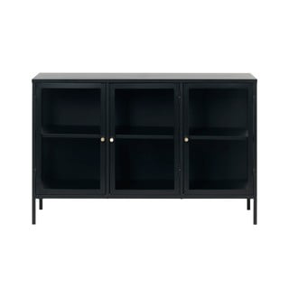 Černá vitrína Unique Furniture Carmel, délka 132 cm