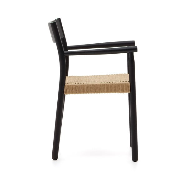 Černá/v přírodní barvě jídelní židle z dubového dřeva Yalia – Kave Home-image-4