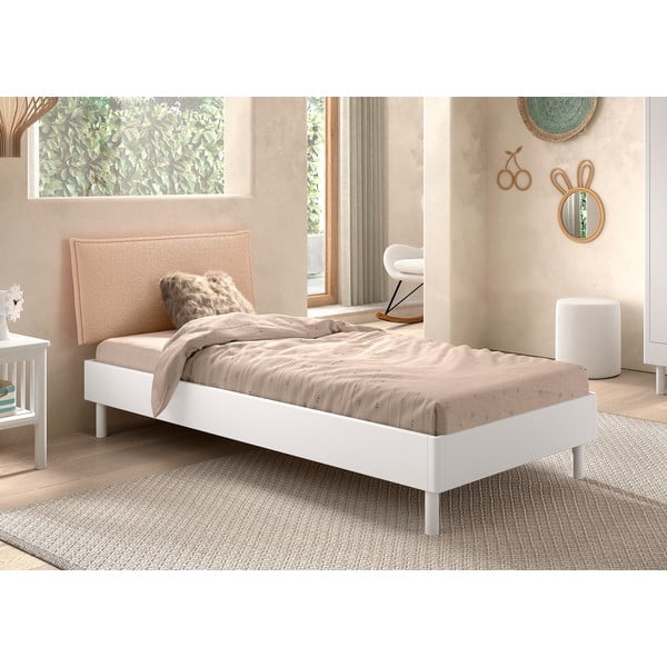 Bílá jednolůžková postel z bukového dřeva s roštem 90x200 cm Forrest – Vipack-image-1