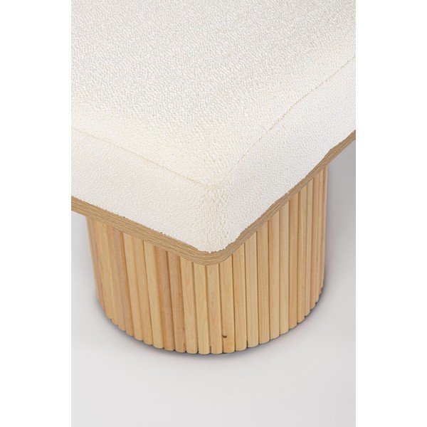 Krémová polstrovaná lavice z textilie bouclé Floriana – Bizzotto-image-1