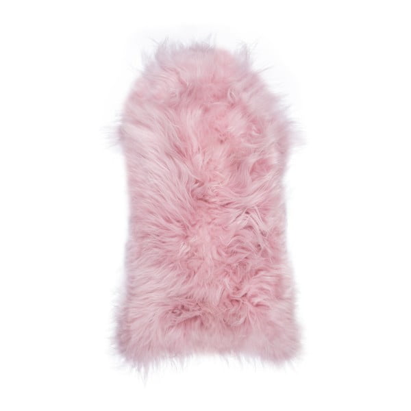 Světle růžová ovčí kožešina s dlouhým chlupem Arctic Fur Ptelja, 100 x 55 cm