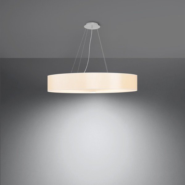 Bílé závěsné svítidlo s textilním stínidlem ø 70 cm Herra – Sollux-image-3