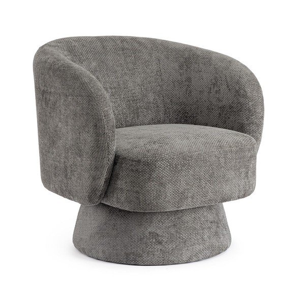 Tmavě šedé otočné žinylkové křeslo Julienne – Bizzotto