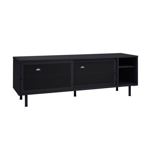 Černý kovový TV stolek 160x55x45 cm Veep – Unique Furniture-image-4