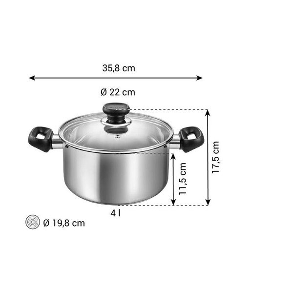 Nerezový hrnec s pokličkou na indukci 4 l Brava – Tescoma-image-3