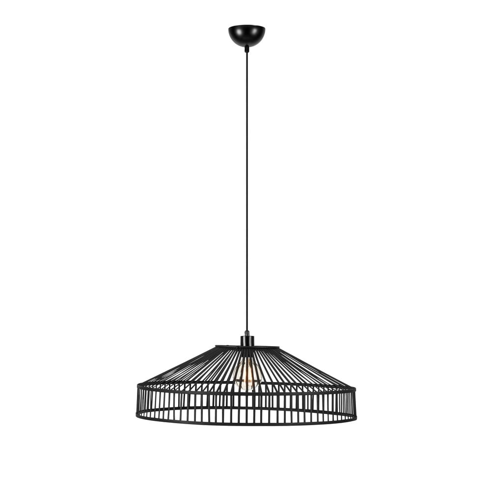 Černé závěsné svítidlo s bambusovým stínidlem ø 70 cm Tapa – Markslöjd