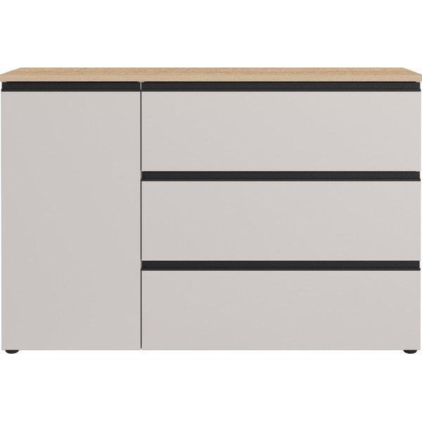 Šedobéžová/ve světle přírodní barvě komoda 135x91x41 cm Cormano – Germania-image-4