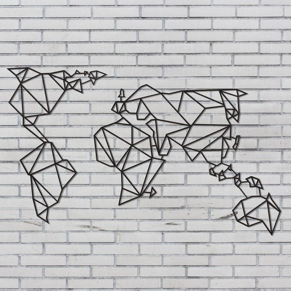 Kovová nástěnná dekorace v černé barvě Homemania Decor World-image-3