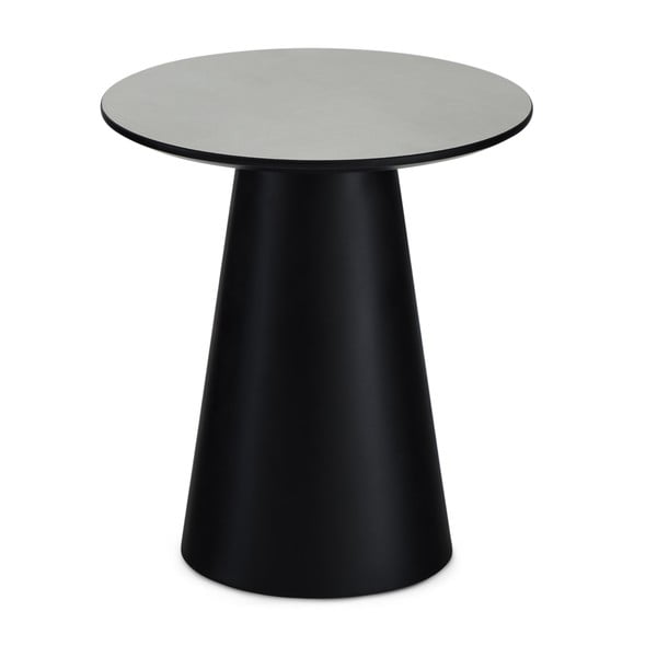 Konferenční stolek ve světle šedé a černé barvě s deskou v dekoru mramoru ø 45 cm Tango – Furnhouse