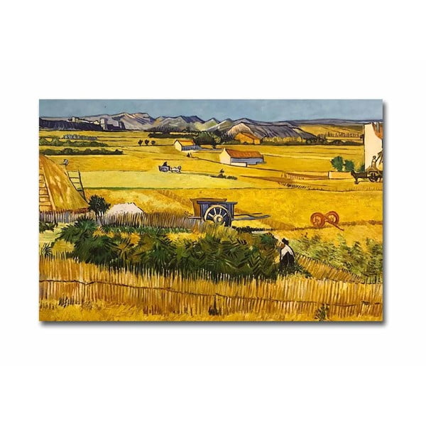 Nástěnná reprodukce na plátně Vincent Van Gogh The Harvest, 100 x 70 cm