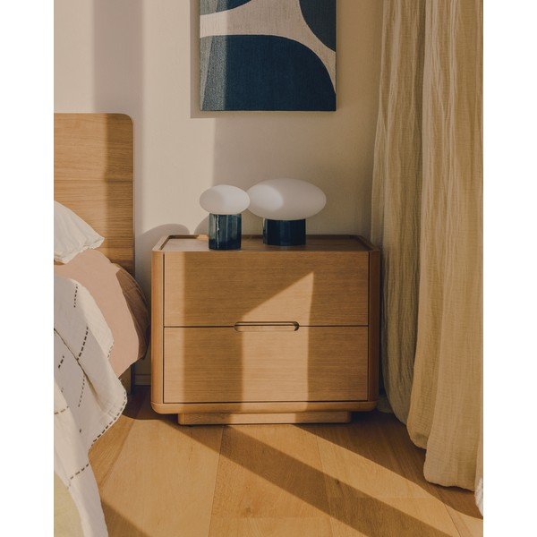 Bílá/černá kovová stolní lampa se skleněným stínidlem (výška 20 cm) Idela – Kave Home-image-4