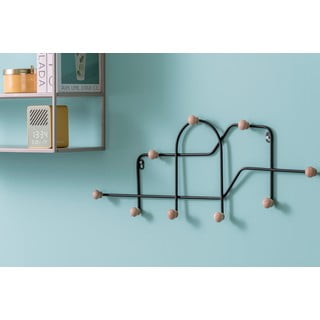 Černý kovový nástěnný věšák 71 cm Maze – PT LIVING