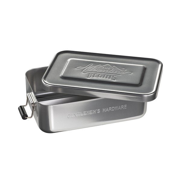 Hliníkový box na svačinu ve stříbrné barvě Gentlemen's Hardware Silver Tin, 120 x 101 x 30 mm-image-3