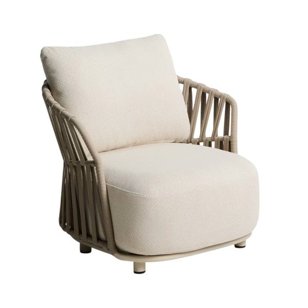 Krémové/taupe polstrované zahradní křeslo Osani – Kave Home
