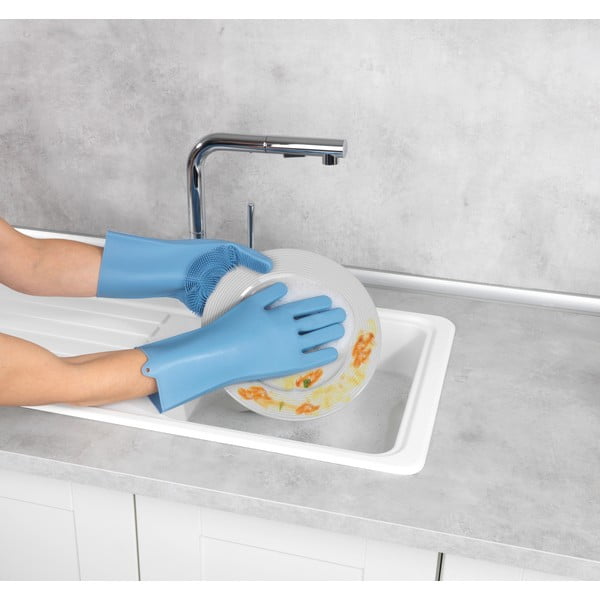 Pár silikonových rukavic na mytí nádobí Wenko Rena-image-3