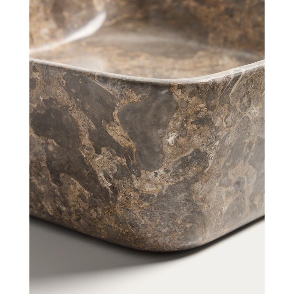 Šedé kamenné umyvadlo 40x40 cm Darnen – Kave Home-image-3