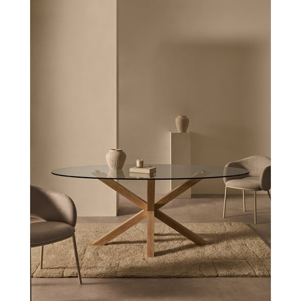 Jídelní stůl se skleněnou deskou 100x200 cm Argo – Kave Home-image-1