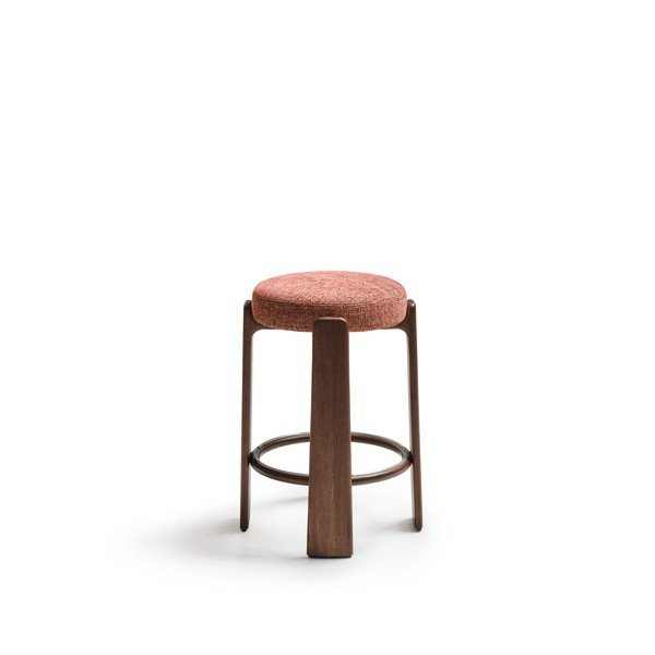 Barová stolička z jasanového dřeva v terakotové barvě/v tmavě přírodní barvě (výška sedáku 75 cm) Granite – Kave Home-image-2