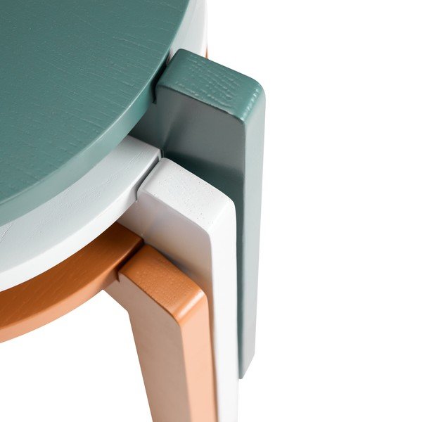 Stohovatelná stolička v dekoru dubu v petrolejové barvě Always – Hübsch-image-3