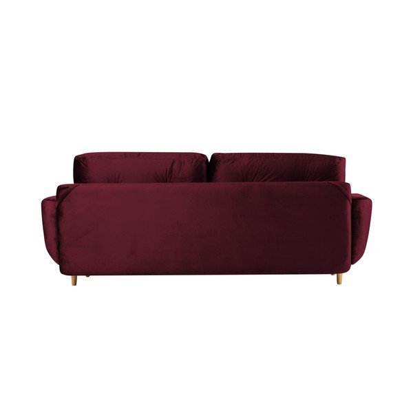 Vínově červená rozkládací třímístná pohovka s úložným prostorem Mazzini Sofas Silva-image-4