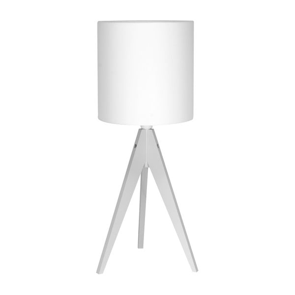 Bílá stolní lampa 4room Artist, bílá lakovaná bříza, Ø 25 cm, 