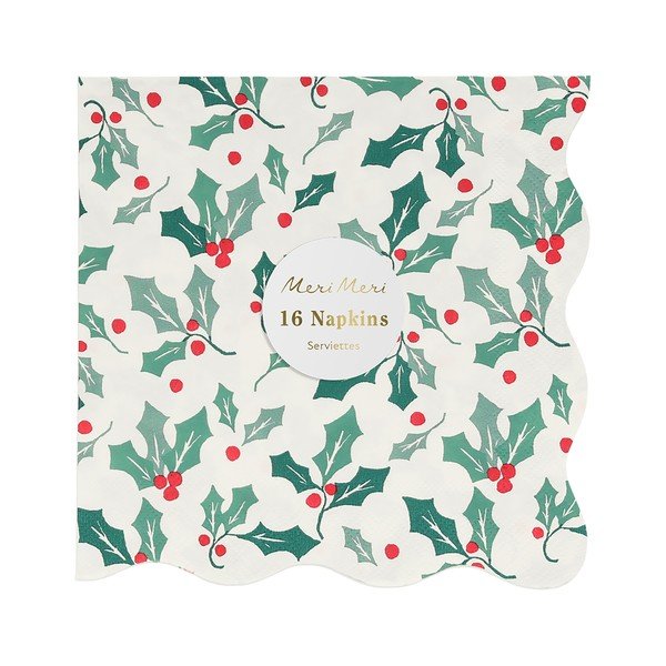 Papírové ubrousky v sadě 16 ks Holly Pattern – Meri Meri-image-2