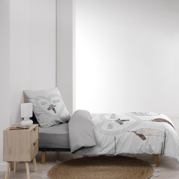Bílé bavlněné povlečení na jednolůžko 140x200 cm Happy Dream – douceur d'intérieur-image-4