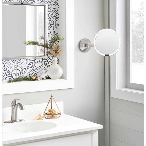Nástěnné kosmetické zvětšovací zrcadlo s osvětlením (5x) ø 20 cm Sensor – simplehuman-image-1