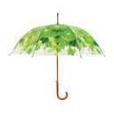 Transparentní větruodolný holový deštník se zelenými detaily Esschert Design Ambiance Birdcage Leaf, ⌀ 92,5 cm