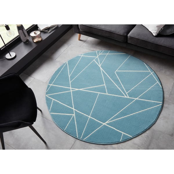 Modrý koberec Ragami Velvet, ø 140 cm-image-1