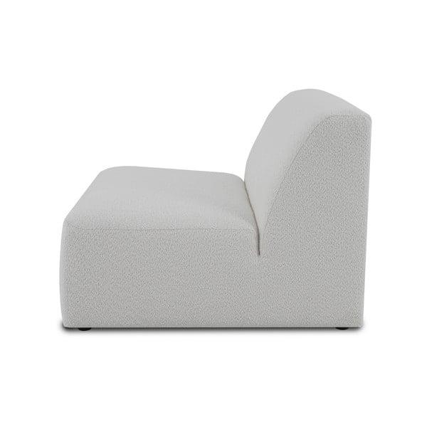 Bílý modul pohovky z textilie bouclé (středový díl) Roxy – Scandic-image-2