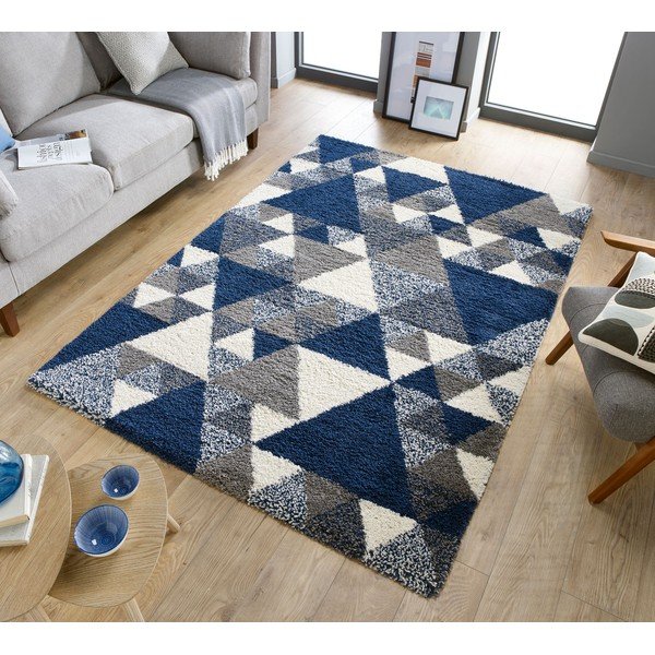 Tmavě modrý koberec Flair Rugs Nuru, 80 x 150 cm-image-4