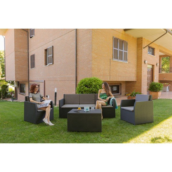 Tmavě šedý plastový zahradní lounge set pro 5 Diana – Toomax-image-1
