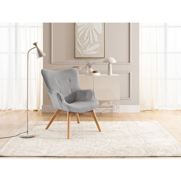 Šedé manšestrové křeslo Niko – Ropez-image-4