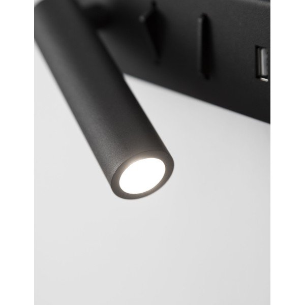 Matně černé kovové LED nástěnné svítidlo s ohybatelnou konstrukcí/s USB portem Vida – Nova Luce-image-4