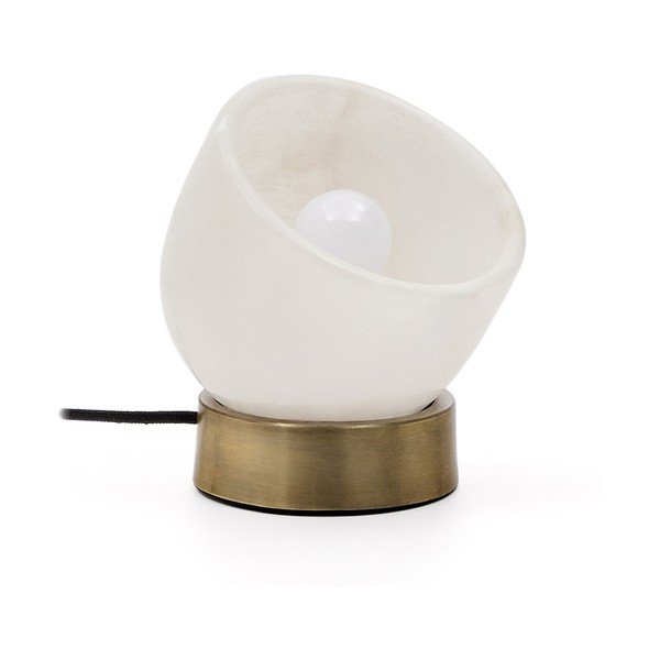 Krémová/v mosazné barvě stolní lampa (výška 17 cm) Shenli – Kave Home