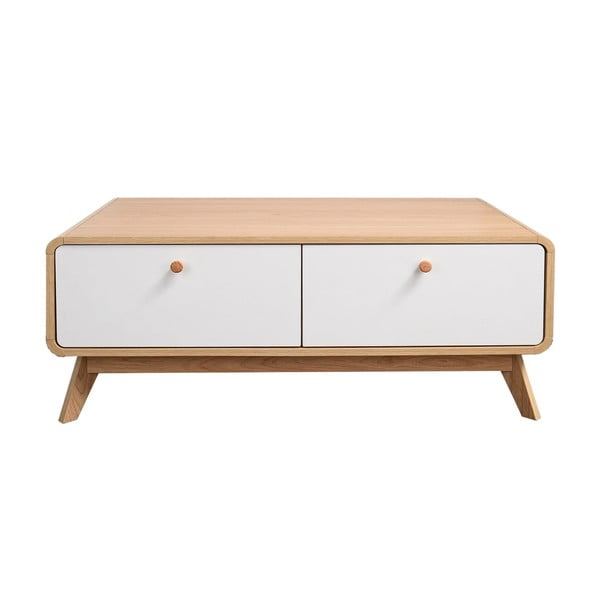 TV stolek v dekoru dubu v bílo-přírodní barvě 100x40 cm Caitlin – Støraa