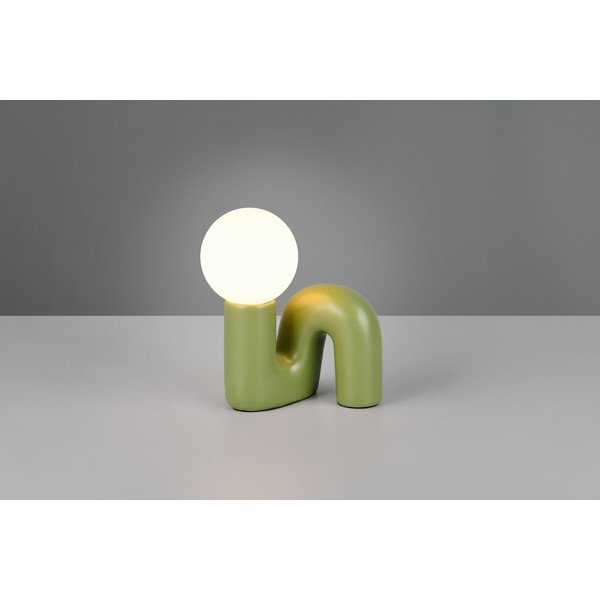Zelená keramická stolní lampa (výška 21,5 cm) Quinn – Reality-image-1