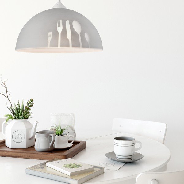 Šedé závěsné svítidlo se skleněným stínidlem ø 30 cm Apetite – LAMKUR-image-1