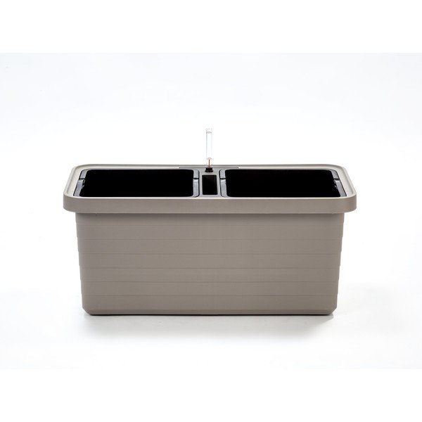 Hnědo-šedý samozavlažovací dvojitý truhlík, délka 78 cm Berberis - Plastia-image-1