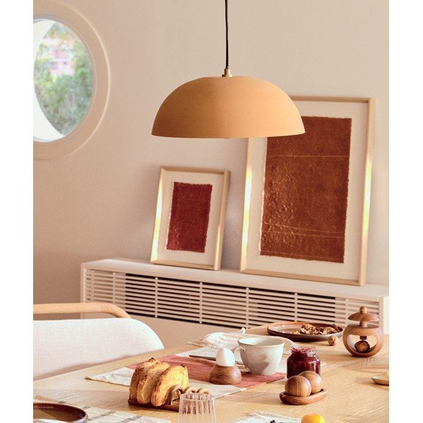 Oranžové kovové závěsné svítidlo ø 46 cm Nibla – Kave Home-image-1