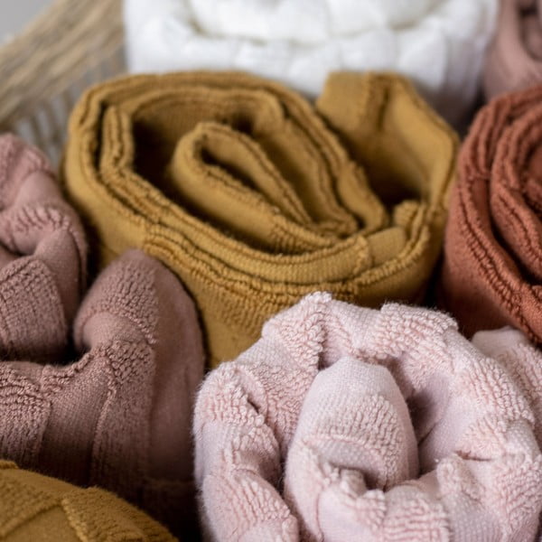 Okrově žluté bavlněné ručníky v sadě 2 ks 35x55 cm Geo – Mette Ditmer Denmark-image-3