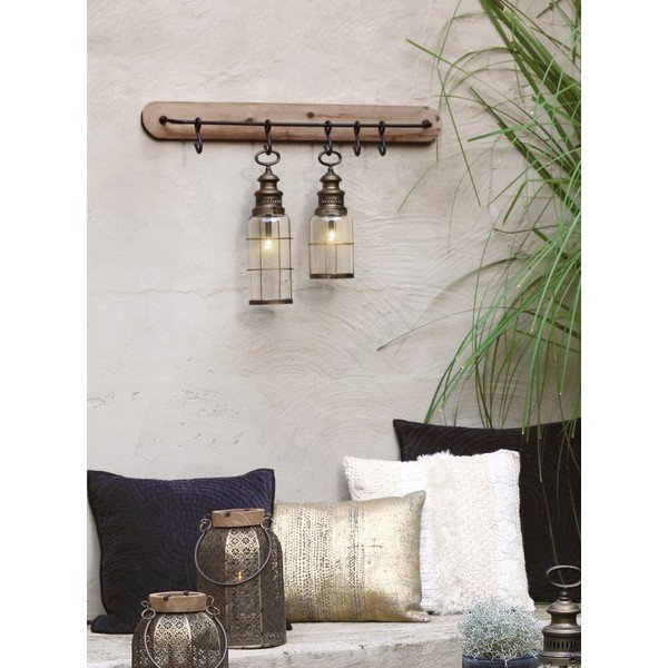 Hnědý nástěnný věšák z jedlového dřeva Paarl – Light & Living-image-1